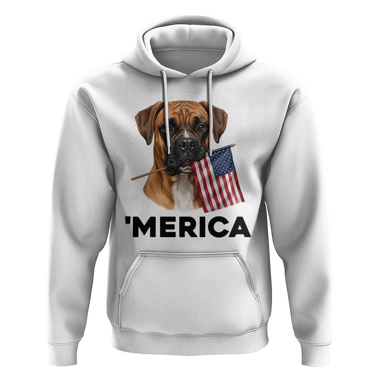 Merica Patriotic Boxer Mom Dad Gift Hoodie Merica 4th Of July