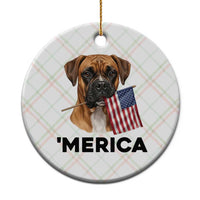 Merica Patriotic Boxer Mom Dad Gift Ceramic Ornament Merica 4th Of July