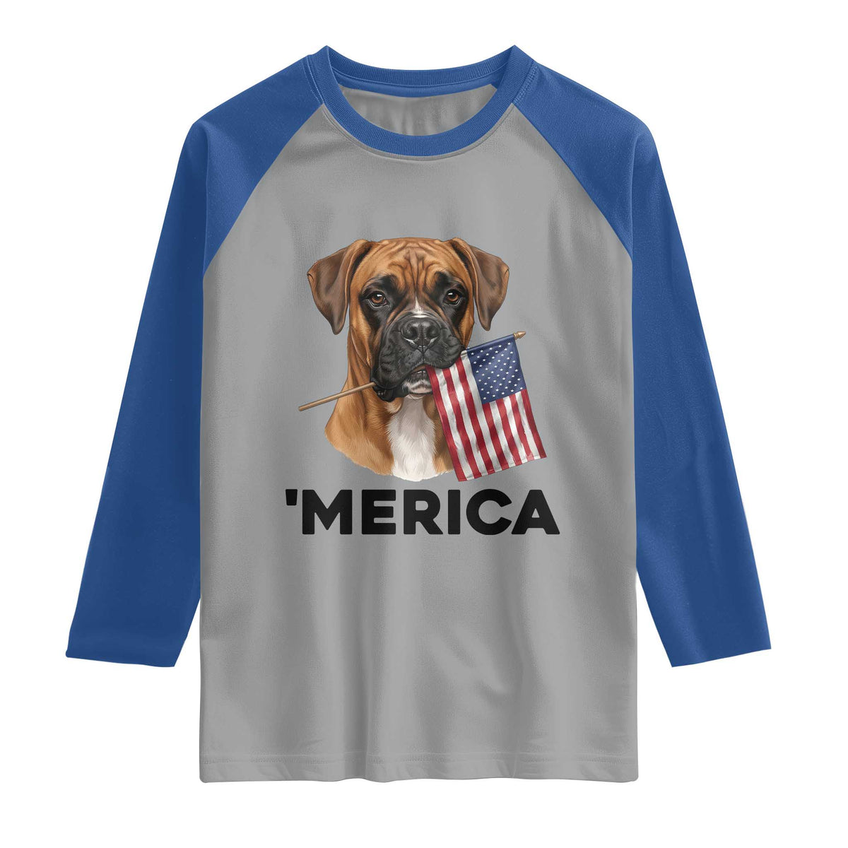 Merica Patriotic Boxer Mom Dad Gift Raglan Shirt Merica 4th Of July
