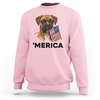Merica Patriotic Boxer Mom Dad Gift Sweatshirt Merica 4th Of July