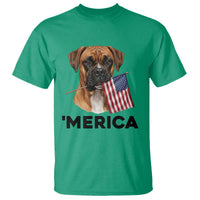 Merica Patriotic Boxer Mom Dad Gift T Shirt Merica 4th Of July