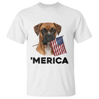 Merica Patriotic Boxer Mom Dad Gift T Shirt Merica 4th Of July
