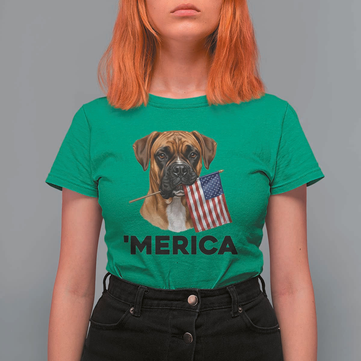 Merica Patriotic Boxer Mom Dad Gift T Shirt For Women Merica 4th Of July