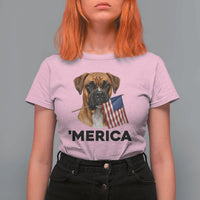 Merica Patriotic Boxer Mom Dad Gift T Shirt For Women Merica 4th Of July