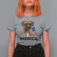 Merica Patriotic Boxer Mom Dad Gift T Shirt For Women Merica 4th Of July