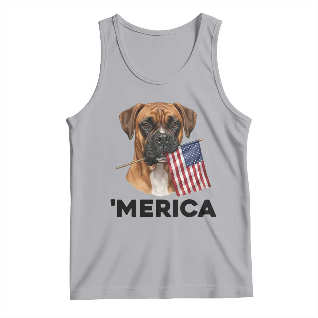 Merica Patriotic Boxer Mom Dad Gift Tank Top Merica 4th Of July