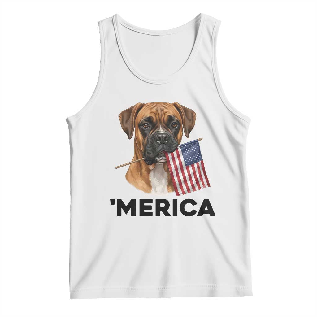 Merica Patriotic Boxer Mom Dad Gift Tank Top Merica 4th Of July