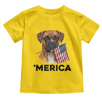 Merica Patriotic Boxer Mom Dad Gift Toddler T Shirt Merica 4th Of July