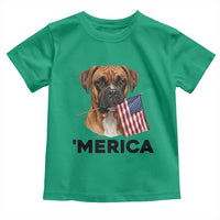Merica Patriotic Boxer Mom Dad Gift Toddler T Shirt Merica 4th Of July