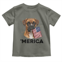 Merica Patriotic Boxer Mom Dad Gift Toddler T Shirt Merica 4th Of July