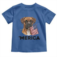 Merica Patriotic Boxer Mom Dad Gift Toddler T Shirt Merica 4th Of July