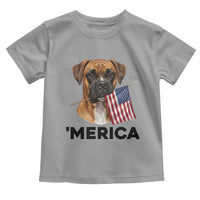 Merica Patriotic Boxer Mom Dad Gift Toddler T Shirt Merica 4th Of July