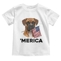 Merica Patriotic Boxer Mom Dad Gift Toddler T Shirt Merica 4th Of July