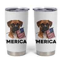 Merica Patriotic Boxer Mom Dad Gift Tumbler Cup Merica 4th Of July