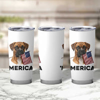Merica Patriotic Boxer Mom Dad Gift Tumbler Cup Merica 4th Of July