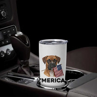 Merica Patriotic Boxer Mom Dad Gift Tumbler Cup Merica 4th Of July