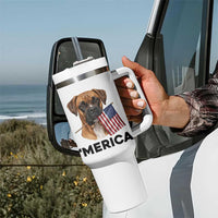 Merica Patriotic Boxer Mom Dad Gift Tumbler With Handle Merica 4th Of July