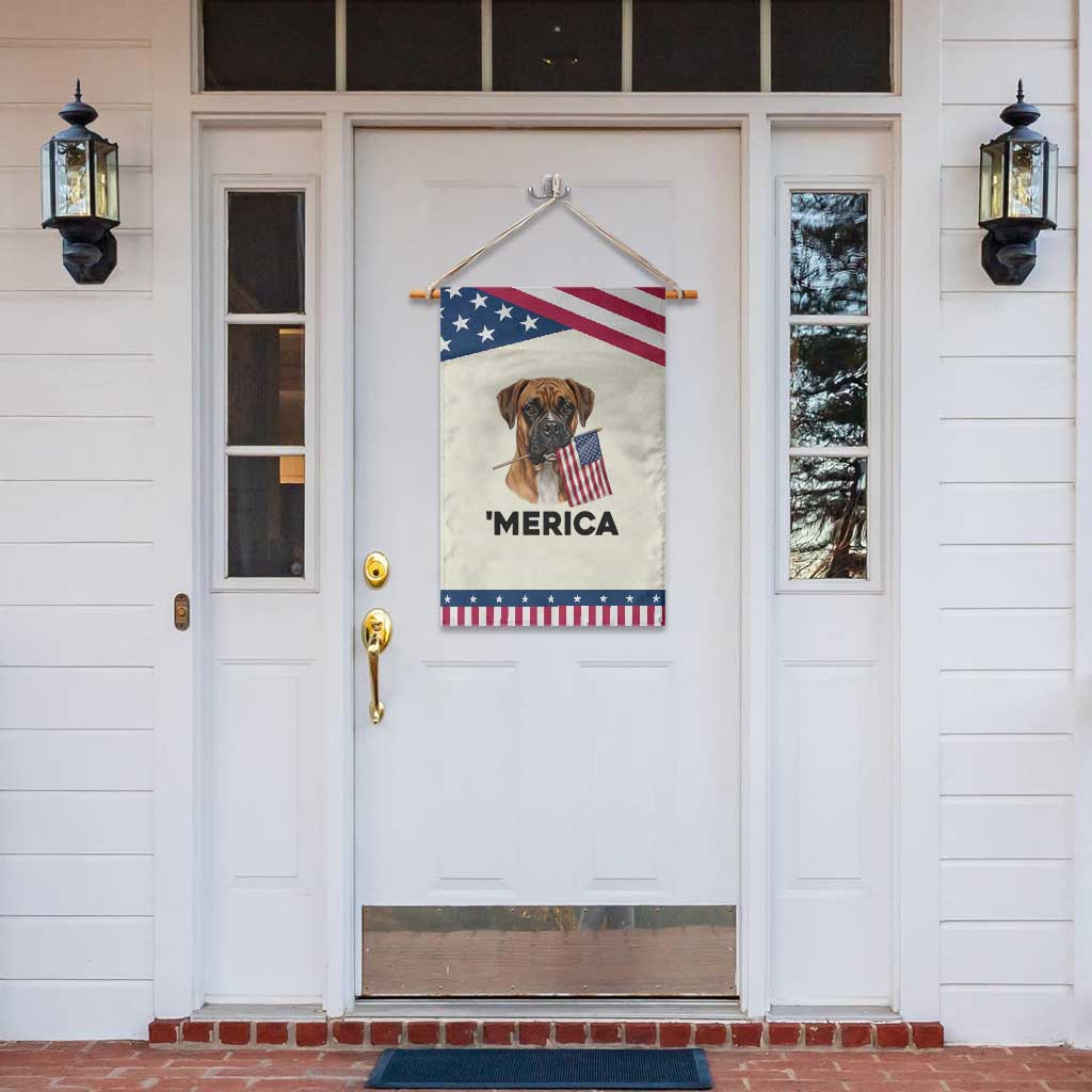 Merica Boxer Mom Dad Gift Patriotic Garden Flag Merica 4th Of July
