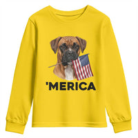 Merica Patriotic Boxer Mom Dad Gift Youth Sweatshirt Merica 4th Of July