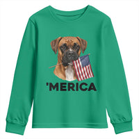 Merica Patriotic Boxer Mom Dad Gift Youth Sweatshirt Merica 4th Of July