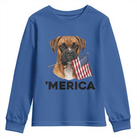 Merica Patriotic Boxer Mom Dad Gift Youth Sweatshirt Merica 4th Of July