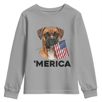Merica Patriotic Boxer Mom Dad Gift Youth Sweatshirt Merica 4th Of July
