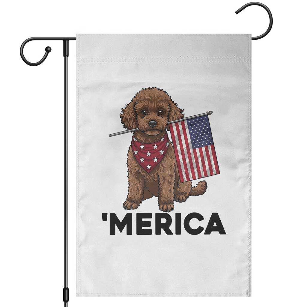 Patriotic Poodle Mom Dad Gift Garden Flag Merica 4th Of July