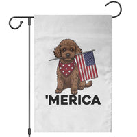Patriotic Poodle Mom Dad Gift Garden Flag Merica 4th Of July