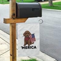 Patriotic Poodle Mom Dad Gift Garden Flag Merica 4th Of July