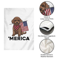 Patriotic Poodle Mom Dad Gift Garden Flag Merica 4th Of July