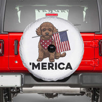 Patriotic Poodle Mom Dad Gift Spare Tire Cover Merica 4th Of July