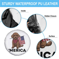 Patriotic Poodle Mom Dad Gift Spare Tire Cover Merica 4th Of July