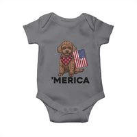 Patriotic Poodle Mom Dad Gift Baby Onesie Merica 4th Of July