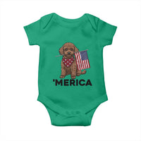Patriotic Poodle Mom Dad Gift Baby Onesie Merica 4th Of July