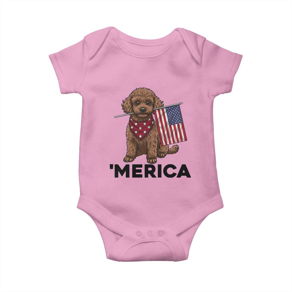 Patriotic Poodle Mom Dad Gift Baby Onesie Merica 4th Of July