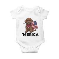 Patriotic Poodle Mom Dad Gift Baby Onesie Merica 4th Of July