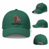 Patriotic Poodle Mom Dad Gift Baseball Cap Merica 4th Of July