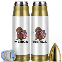 Patriotic Poodle Mom Dad Gift Bullet Tumbler Merica 4th Of July