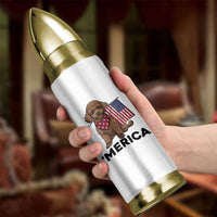 Patriotic Poodle Mom Dad Gift Bullet Tumbler Merica 4th Of July