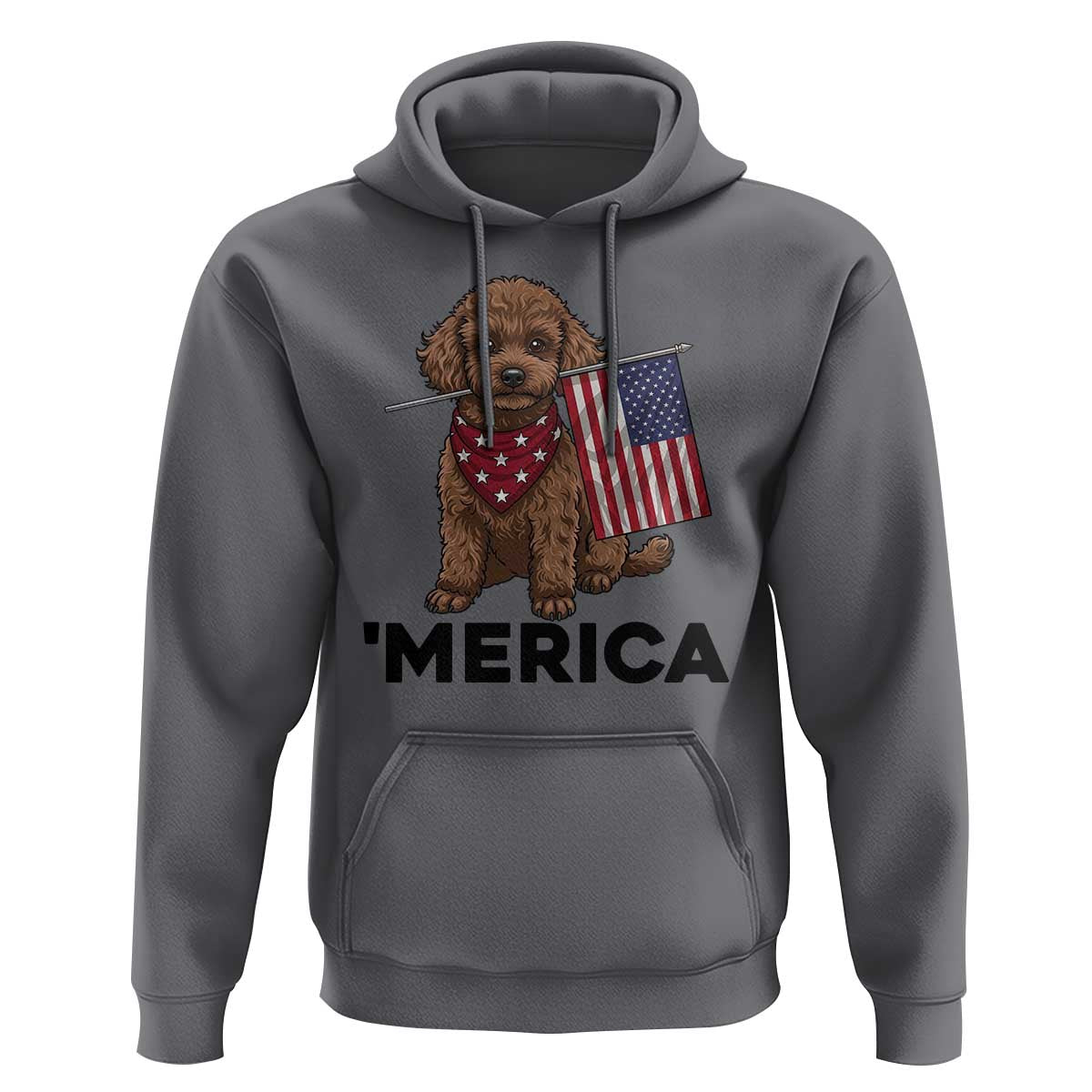 Patriotic Poodle Mom Dad Gift Hoodie Merica 4th Of July