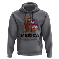 Patriotic Poodle Mom Dad Gift Hoodie Merica 4th Of July