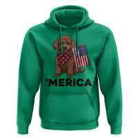 Patriotic Poodle Mom Dad Gift Hoodie Merica 4th Of July