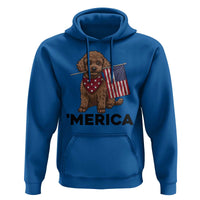 Patriotic Poodle Mom Dad Gift Hoodie Merica 4th Of July