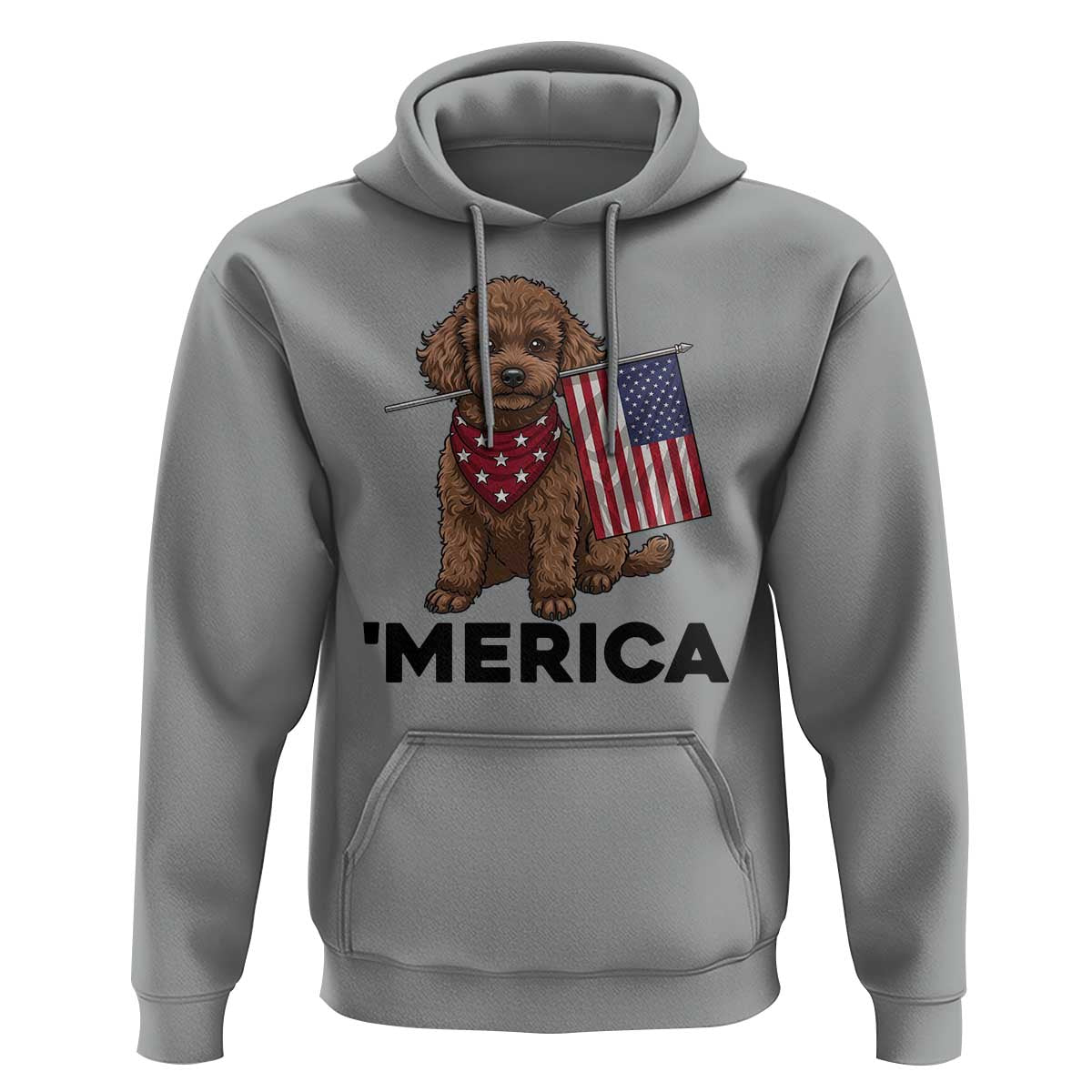 Patriotic Poodle Mom Dad Gift Hoodie Merica 4th Of July