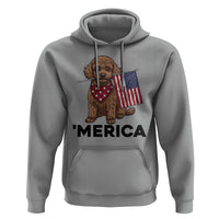 Patriotic Poodle Mom Dad Gift Hoodie Merica 4th Of July