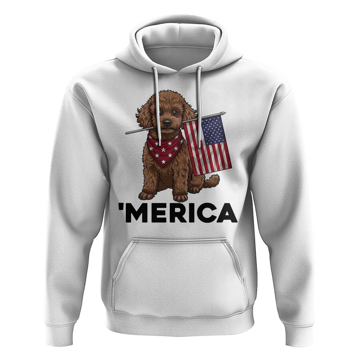 Patriotic Poodle Mom Dad Gift Hoodie Merica 4th Of July