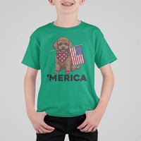 Patriotic Poodle Mom Dad Gift T Shirt For Kid Merica 4th Of July