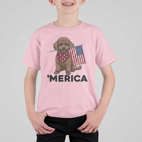 Patriotic Poodle Mom Dad Gift T Shirt For Kid Merica 4th Of July