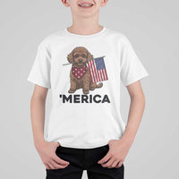 Patriotic Poodle Mom Dad Gift T Shirt For Kid Merica 4th Of July