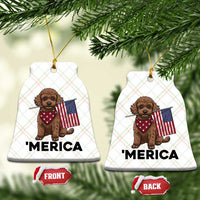 Patriotic Poodle Mom Dad Gift Ceramic Ornament Merica 4th Of July